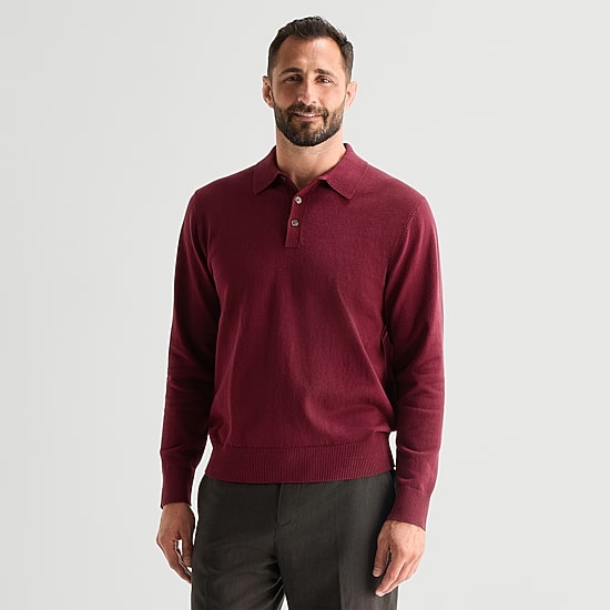 Stafford Mens Long Sleeve Polo Sweater