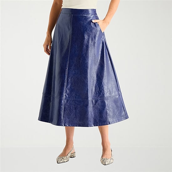 Worthington Womens Midi A-Line Skirt