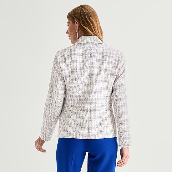 Black Label by Evan-Picone Tweed Womens Classic Fit Flat Front Suit Jacket