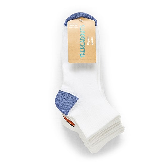 Thereabouts Little & Big Kid Boys Multi-Pack 10 Pair Quarter Ankle Socks