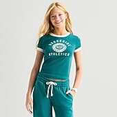 Arizona Womens Juniors Crew Neck Short Sleeve Classic Fit Graphic T-Shirt