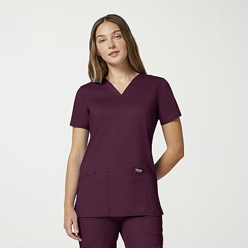 Cherokee Ck Ww Revolution Womens V Neck Short Sleeve Scrub Top, X-large, Purple