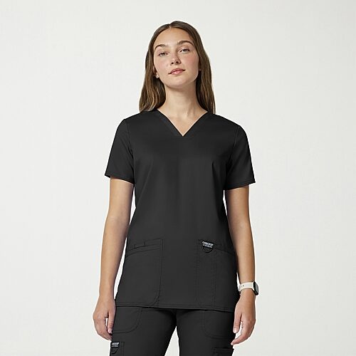 Cherokee Ck Ww Revolution Womens V Neck Short Sleeve Scrub Top, X-large, Blue