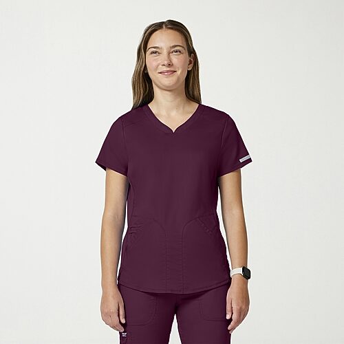 Cherokee Ck Ww Revolution Womens V Neck Short Sleeve Scrub Top, Xx-small, Purple