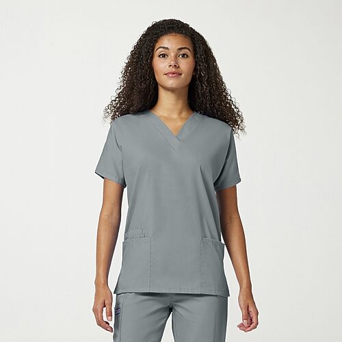 Cherokee Ck Ww Originals Womens V Neck Short Sleeve Scrub Top, 4x-large, Gray
