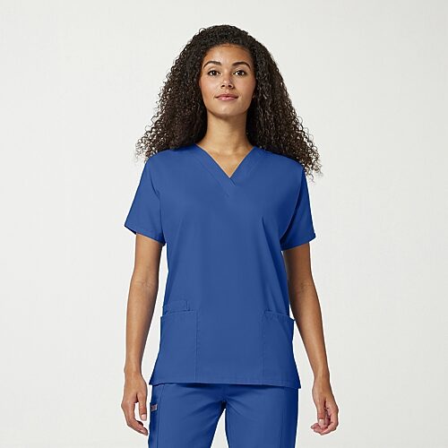 Cherokee Ck Ww Originals Womens V Neck Short Sleeve Scrub Top, Xx-small, Blue