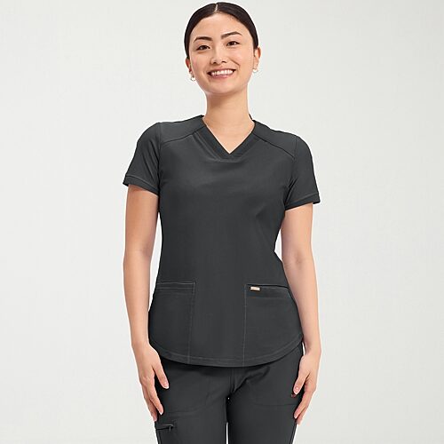 Cherokee Ck Form Womens V Neck Short Sleeve Scrub Top In Purple