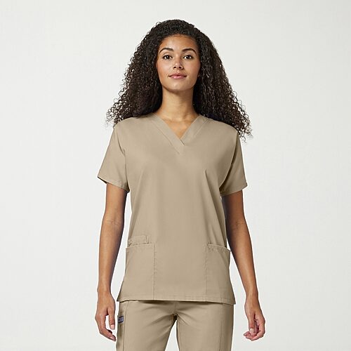 Cherokee Ck Ww Originals Womens V Neck Short Sleeve Scrub Top, X-large, Beige