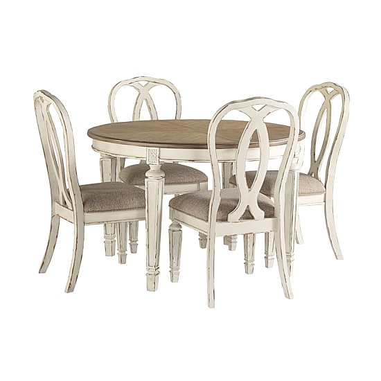 Signature Design by Ashley Realyn 5-Piece Oval Extension Ribbon Back Dining Set
