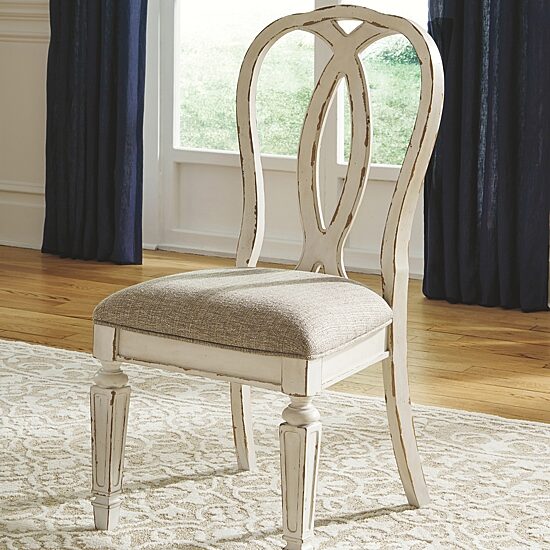 Signature Design by Ashley Realyn 7-Piece Oval Extension Ribbon Back Dining Set