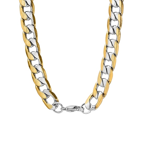 Steeltime Mens 18K Gold Over Stainless Steel Hypoallergenic 24 Inch Link Necklace