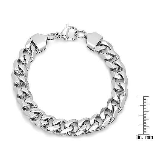 Steeltime Mens Stainless Steel Solid Hypoallergenic 8 1/2 Inch Link Bracelet