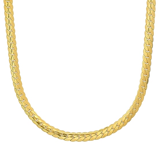 Steeltime Mens 18K Gold Over Stainless Steel Hypoallergenic 24 Inch Curb Chain Necklace