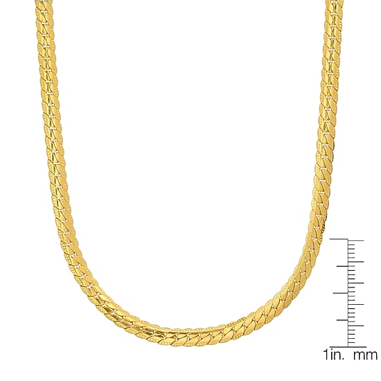 Steeltime Mens 18K Gold Over Stainless Steel Hypoallergenic 24 Inch Curb Chain Necklace