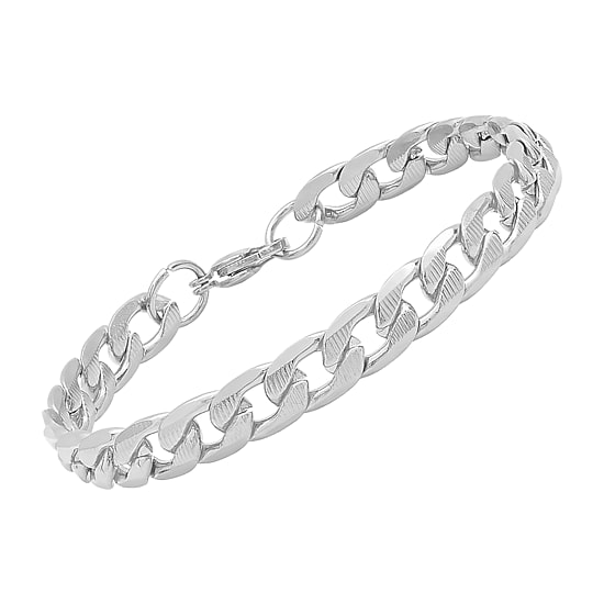 Steeltime Mens Stainless Steel Solid Hypoallergenic 8 1/2 Inch Link Bracelet