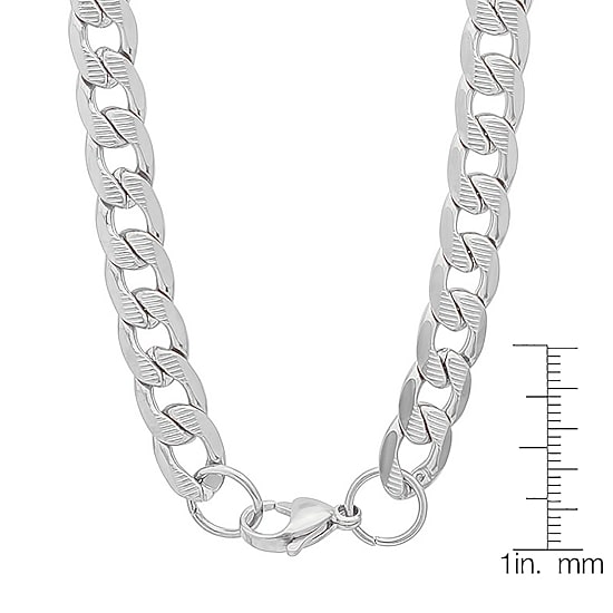 Steeltime Mens Stainless Steel Hypoallergenic 24 Inch Link Necklace