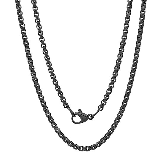Steeltime Mens 18K Gold Over Stainless Steel Stainless Steel Hypoallergenic 24 Inch Box Chain Necklace