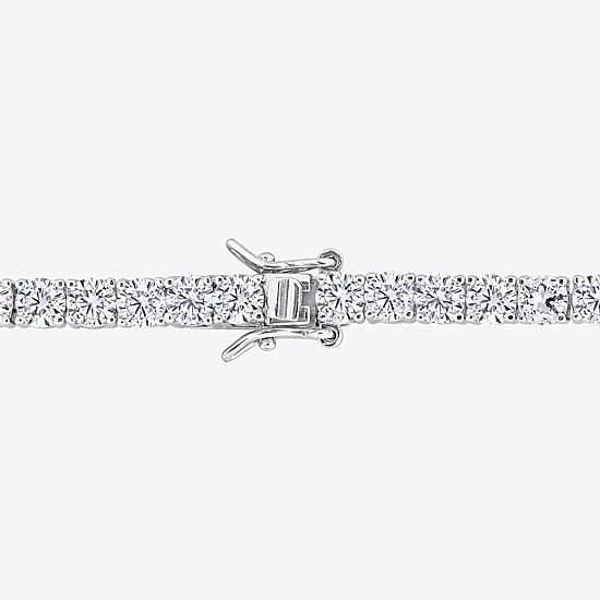 Womens Lab Created White Sapphire Sterling Silver 7.25 Inch Tennis Bracelet