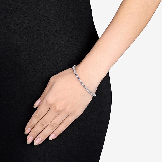 Sterling Silver Tanzanite Tennis Bracelet