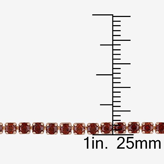 Womens Genuine Red Garnet Sterling Silver Bolo Bracelet