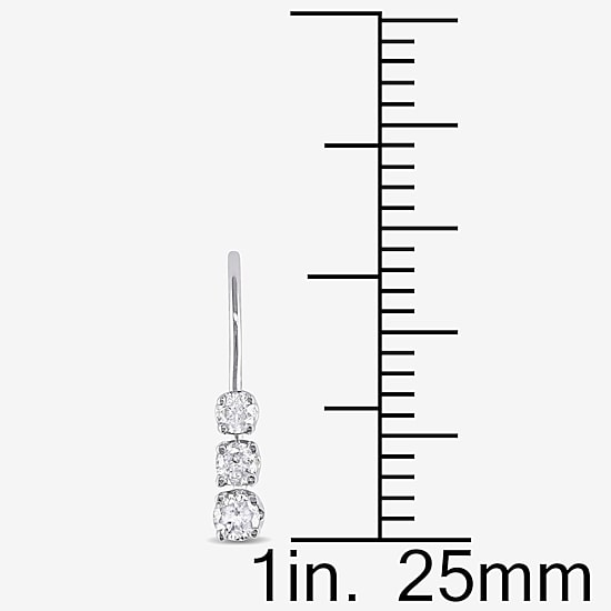 Womens 1/4 CT. T.W. Natural White Diamond 14K Gold Drop Earrings