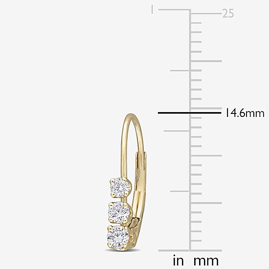 Womens 1/4 CT. T.W. Natural White Diamond 14K Gold 14.4mm Hoop Earrings