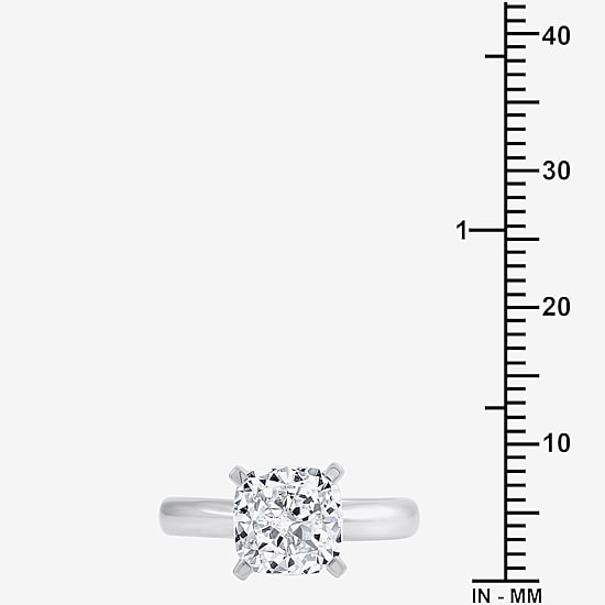 (G / VS2) Womens 3 CT. Lab-Grown White Diamond 14K Gold Cushion Solitaire Engagement Ring