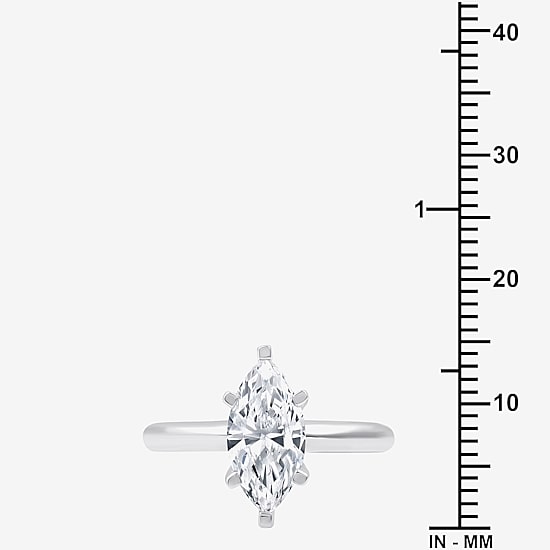 (G / SI2) Womens 2 CT. Lab-Grown White Diamond 14K Gold Marquise Solitaire Engagement Ring