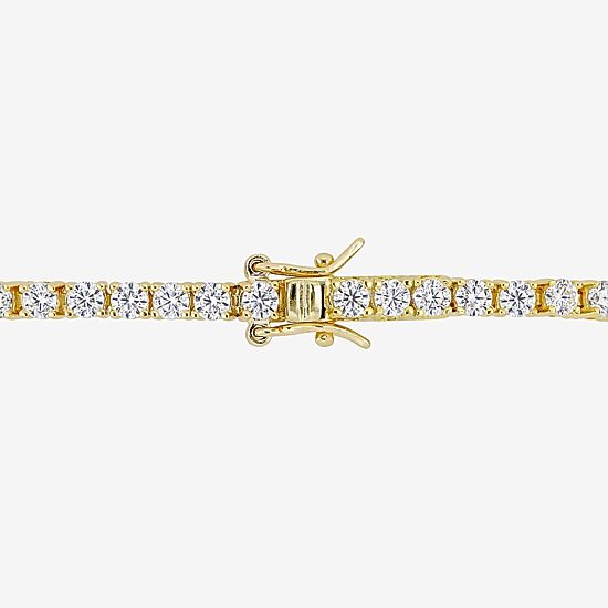 Womens 5 CT. T.W. Lab Created White Moissanite 18K Gold Over Silver Tennis Bracelet