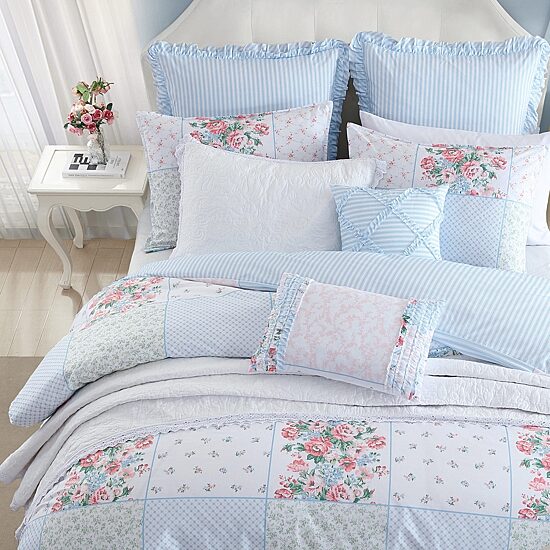 Laura Ashley Hope Patchwork Cotton Midweight Comforter Set