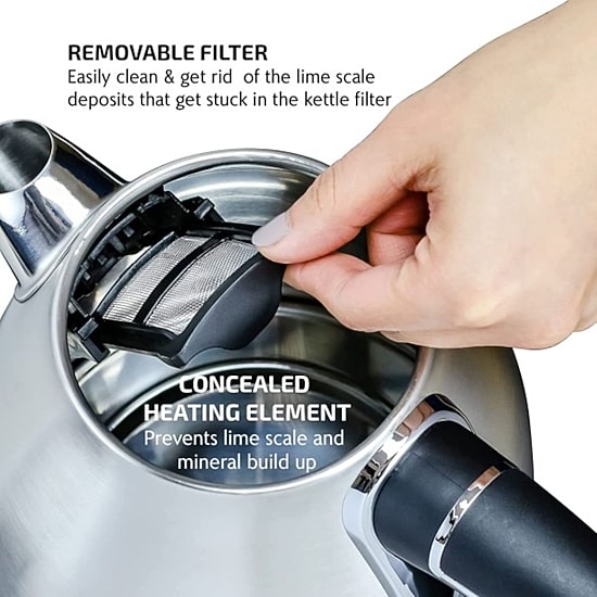 Ovente 1.7 Litre Tea Stainless Steel Electric Kettle