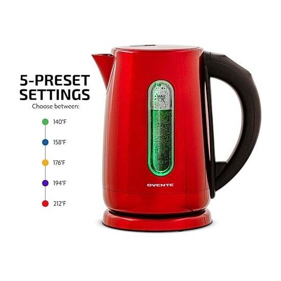 Ovente 1.7 Litre Tea Stainless Steel Electric Kettle