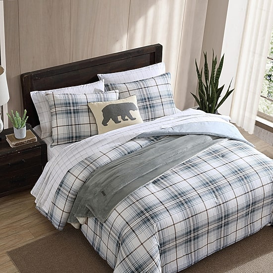 Eddie Bauer Alder Plaid Cotton Midweight Comforter Set