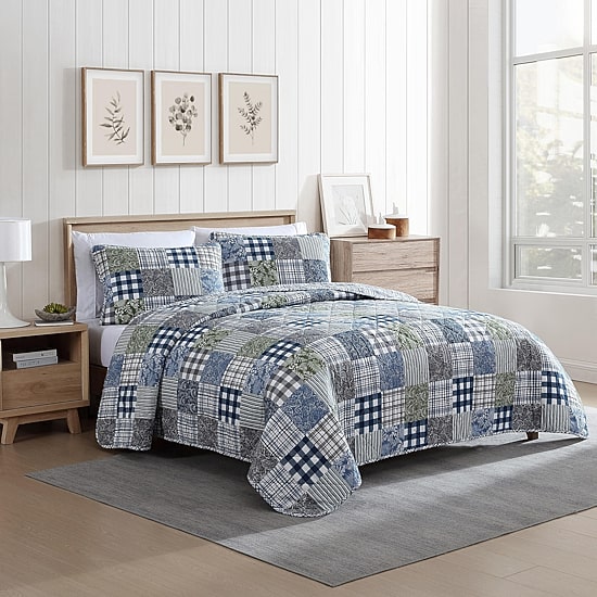 Eddie Bauer Cozy Plaid Patchwork Cotton Quilt Set