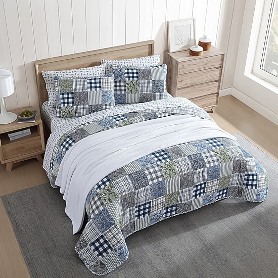 Eddie Bauer Cozy Plaid Patchwork Cotton Quilt Set