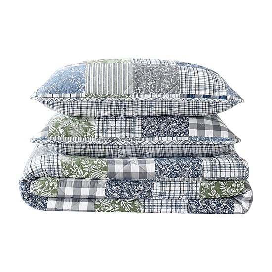 Eddie Bauer Cozy Plaid Patchwork Cotton Quilt Set