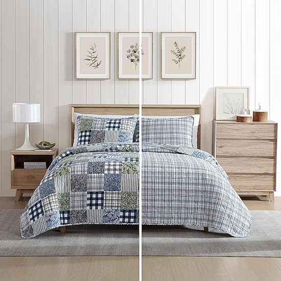Eddie Bauer Cozy Plaid Patchwork Cotton Quilt Set