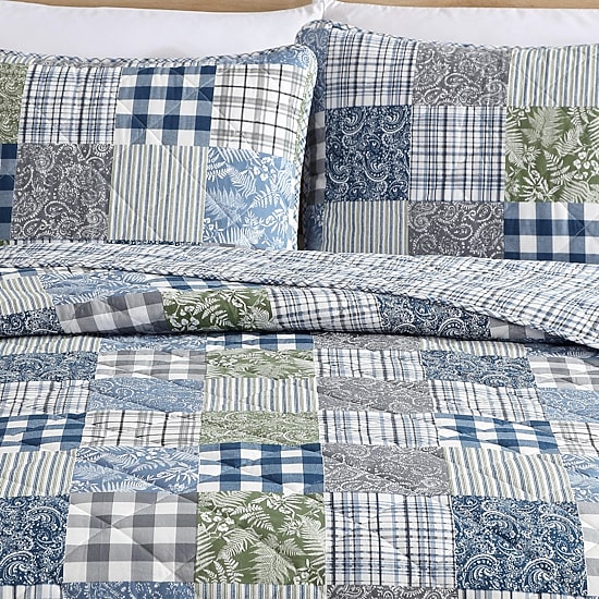 Eddie Bauer Cozy Plaid Patchwork Cotton Quilt Set