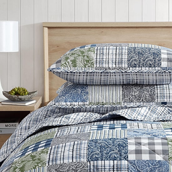 Eddie Bauer Cozy Plaid Patchwork Cotton Quilt Set