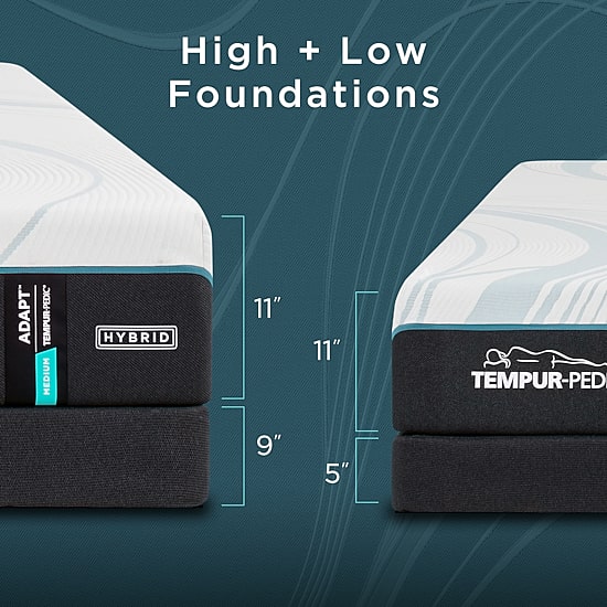 TEMPUR-Adapt 11" Medium Hybrid Tight Top - Mattress + Box Spring