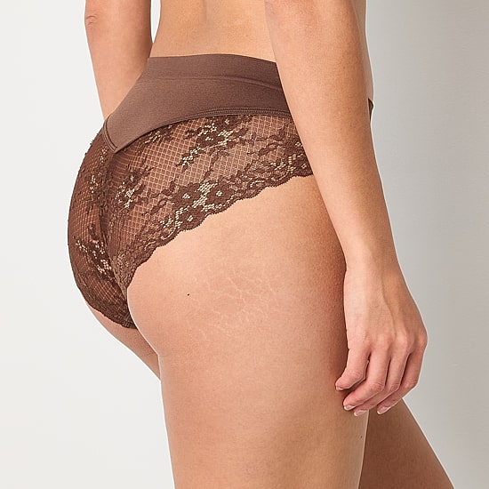 Ambrielle Seamless Lace High Cut Panty
