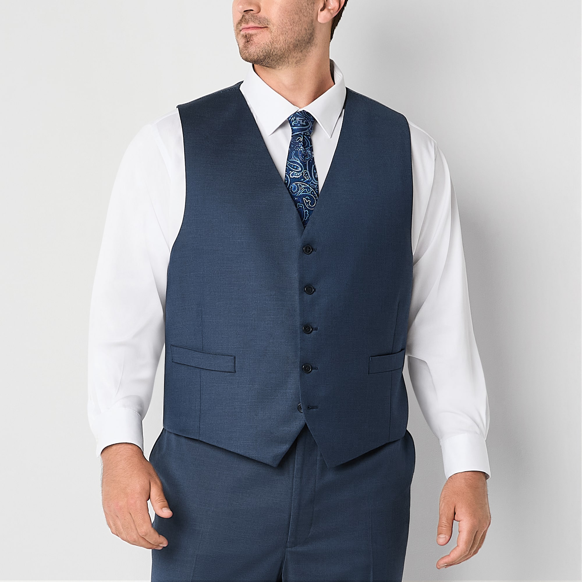 Shaquille O'Neal XLG™ Mens Stretch Fabric Regular Fit Big and Tall Suit Vest