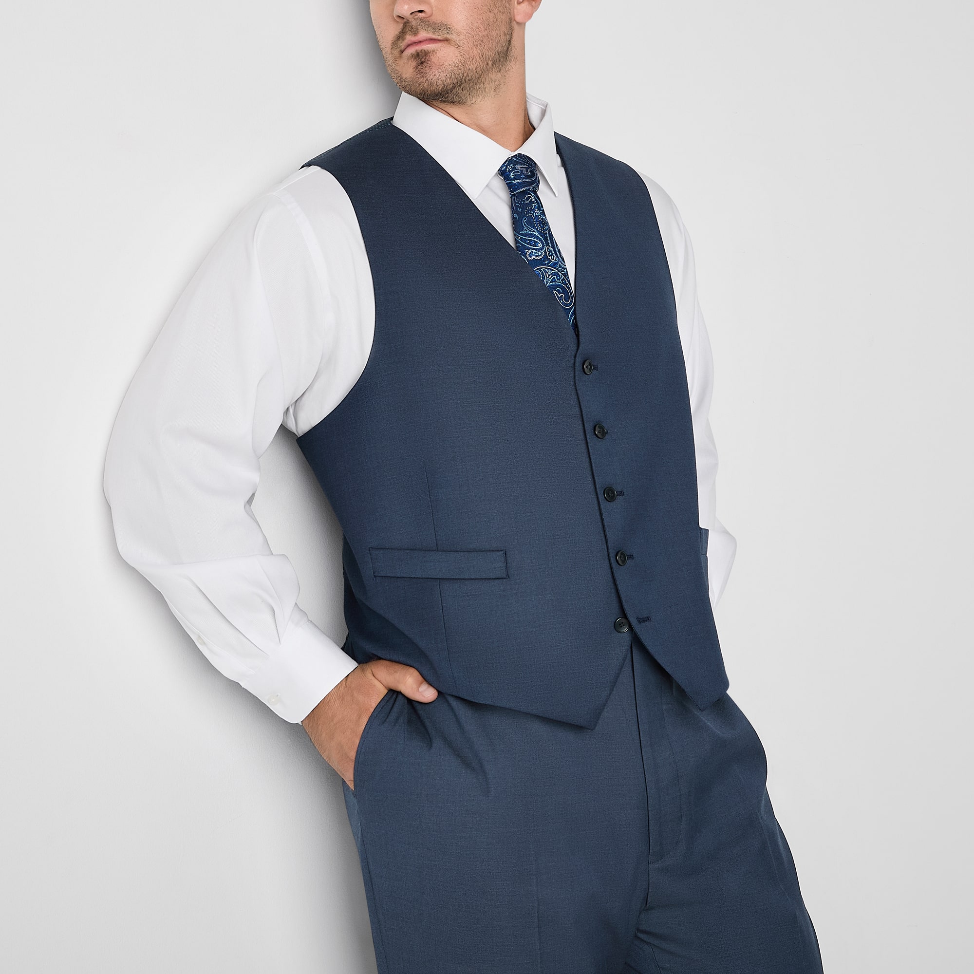 Shaquille O'Neal XLG™ Mens Stretch Fabric Regular Fit Big and Tall Suit Vest