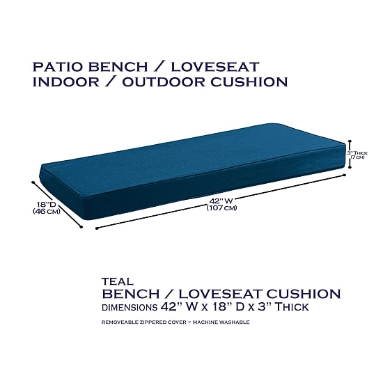 Sweet Home Collection™ Indoor/Outdoor Patio Bench Foam Cushion 18" x 42"