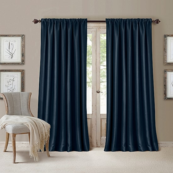 Elrene Home Fashions All Seasons Rod Pocket Back Tab Blackout Single Curtain Panel