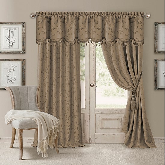 Threadmade Mia Swirl Print Jacquard Rod Pocket Back Tab Energy Saving Blackout Single Curtain Panel