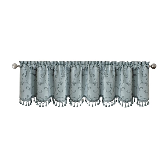 Threadmade Mia Swirl Print Jacquard Rod Pocket Scallop Valance