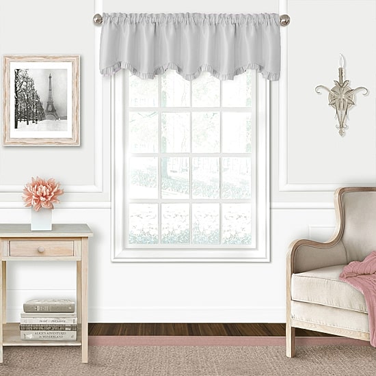 Threadmade Adaline Ruffled Faux-Silk Rod Pocket Scallop Valance