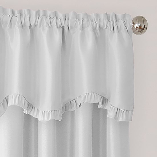 Threadmade Adaline Ruffled Faux-Silk Rod Pocket Scallop Valance