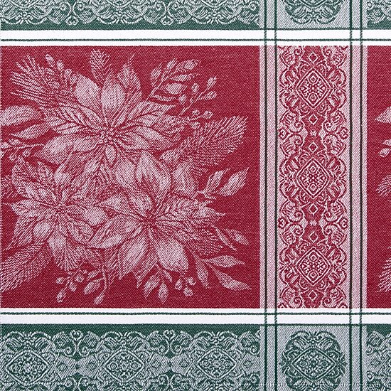 Threadmade Poinsettia Plaid Jacquard Rectangle Tablecloth
